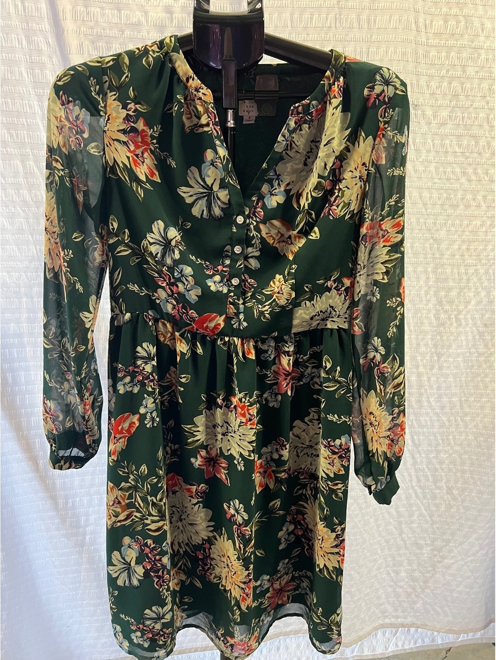 A New Day Sz Sm Dress Sheer Sleeves